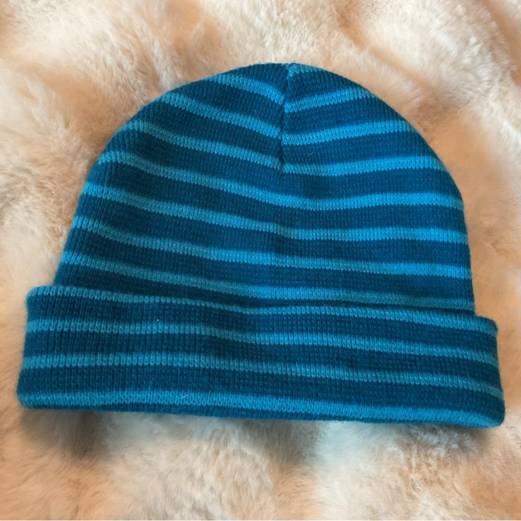 Old Navystriped Blue Kids Beanie